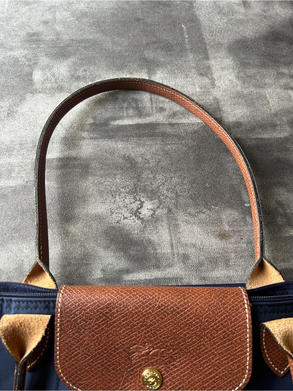 Longchamp Le Pliage Medium Marine Navy Blue Good used condition Nylon - Picture 13 of 14